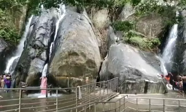 குற்றால பிரதான அருவி மற்றும் ஐந்தருவியில் கொட்டத் தொடங்கிய தண்ணீர் குற்றால பிரதான அருவி மற்றும் ஐந்தருவியில் கொட்டத் தொடங்கிய தண்ணீர்