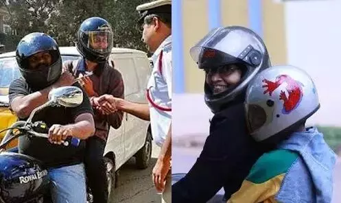 பைக் பின்னால் இருப்பவருக்கும் ஹெல்மெட்: கோவையில் இன்றுமுதல் அமல் பைக் பின்னால் இருப்பவருக்கும் ஹெல்மெட்: கோவையில் இன்றுமுதல் அமல்