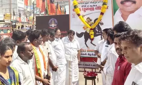 பாஜக சார்பில் தியாகி ஒண்டிவீரன் பகடை குரு பூஜை விழா பாஜக சார்பில் தியாகி ஒண்டிவீரன் பகடை குரு பூஜை விழா