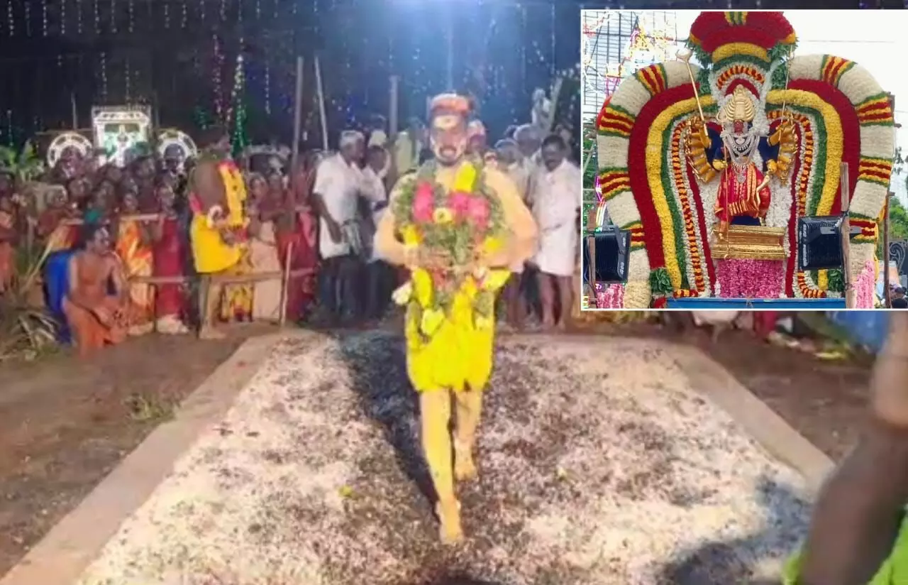 ஆரணி அருகே விமரிசையாக நடந்த திரௌபதி அம்மன் ஆலய தீ மிதி திருவிழா ஆரணி அருகே விமரிசையாக நடந்த திரௌபதி அம்மன் ஆலய தீ மிதி திருவிழா