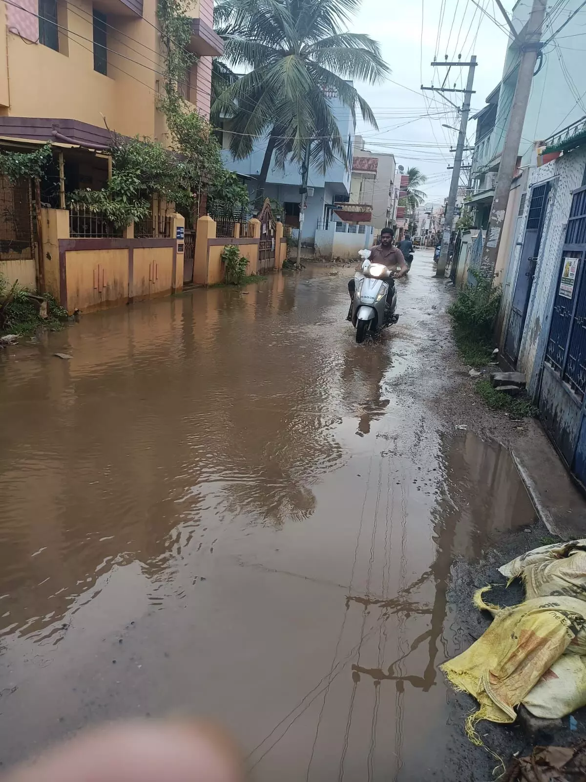 Madurai Area Rain Water Stagnation மதுரை நகரில் தெருக்களில் திடீர் புதிய ஆறுகள்: மாநகராட்சி கண்டுகொள்ளுமா? Madurai Area Rain Water Stagnation மதுரை நகரில் தெருக்களில் திடீர் புதிய ஆறுகள்: மாநகராட்சி கண்டுகொள்ளுமா?