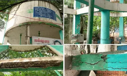 பழுதடைந்த குடிநீர் தொட்டியை  அகற்ற பொதுமக்கள் கோரிக்கை..! பழுதடைந்த குடிநீர் தொட்டியை  அகற்ற பொதுமக்கள் கோரிக்கை..!