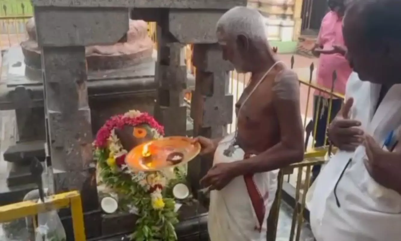 பொன்னேரி அருகே பிரதோஷ விழாவை முன்னிட்டு சிறப்பு வழிபாடு பொன்னேரி அருகே பிரதோஷ விழாவை முன்னிட்டு சிறப்பு வழிபாடு