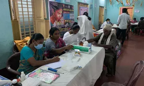 தூய்மை பணியாளர்களுக்கு இலவச மருத்துவ சிகிச்சை முகாம்..! தூய்மை பணியாளர்களுக்கு இலவச மருத்துவ சிகிச்சை முகாம்..!
