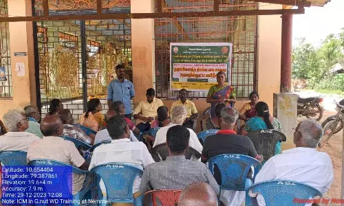 நெம்மேலி கிராமத்தில் நிலக்கடலை பயிர் மேலாண்மை பயிற்சி..! நெம்மேலி கிராமத்தில் நிலக்கடலை பயிர் மேலாண்மை பயிற்சி..!