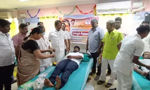 இராஜபாளையத்தில் தி.மு.க. இளைஞர் அணி சார்பில் ரத்த தான முகாம் இராஜபாளையத்தில் தி.மு.க. இளைஞர் அணி சார்பில் ரத்த தான முகாம்