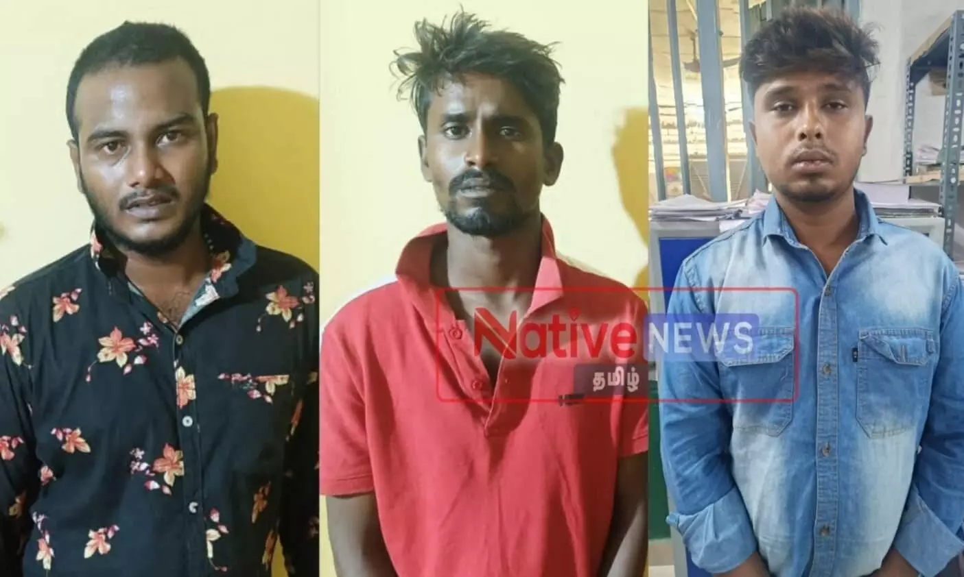 பெருந்துறை அருகே வடமாநில வாலிபரை தாக்கி இருசக்கர வாகனம், செல்போன் பறித்த மூவர் கைது பெருந்துறை அருகே வடமாநில வாலிபரை தாக்கி இருசக்கர வாகனம், செல்போன் பறித்த மூவர் கைது