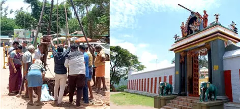 கொல்லிமலை அறப்பளீஸ்வரர் கோயில் முன்பு ரூ.3 கோடியில் ராஜகோபுர பணிகள் துவக்கம் கொல்லிமலை அறப்பளீஸ்வரர் கோயில் முன்பு ரூ.3 கோடியில் ராஜகோபுர பணிகள் துவக்கம்