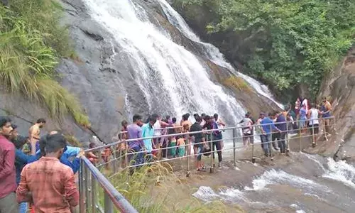 கொல்லிமலை அருவியில் சுற்றுலா பயணிகளின் உற்சாகம் உச்சம்..! கொல்லிமலை அருவியில் சுற்றுலா பயணிகளின் உற்சாகம் உச்சம்..!