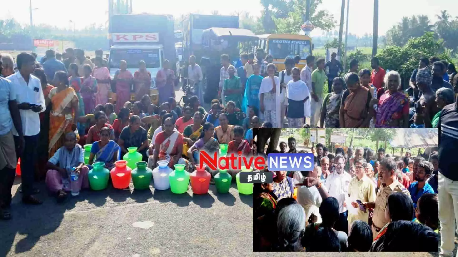 பவானி அருகே குடிநீர் கேட்டு காலி குடங்களுடன் பொதுமக்கள் சாலை மறியல்! பவானி அருகே குடிநீர் கேட்டு காலி குடங்களுடன் பொதுமக்கள் சாலை மறியல்!