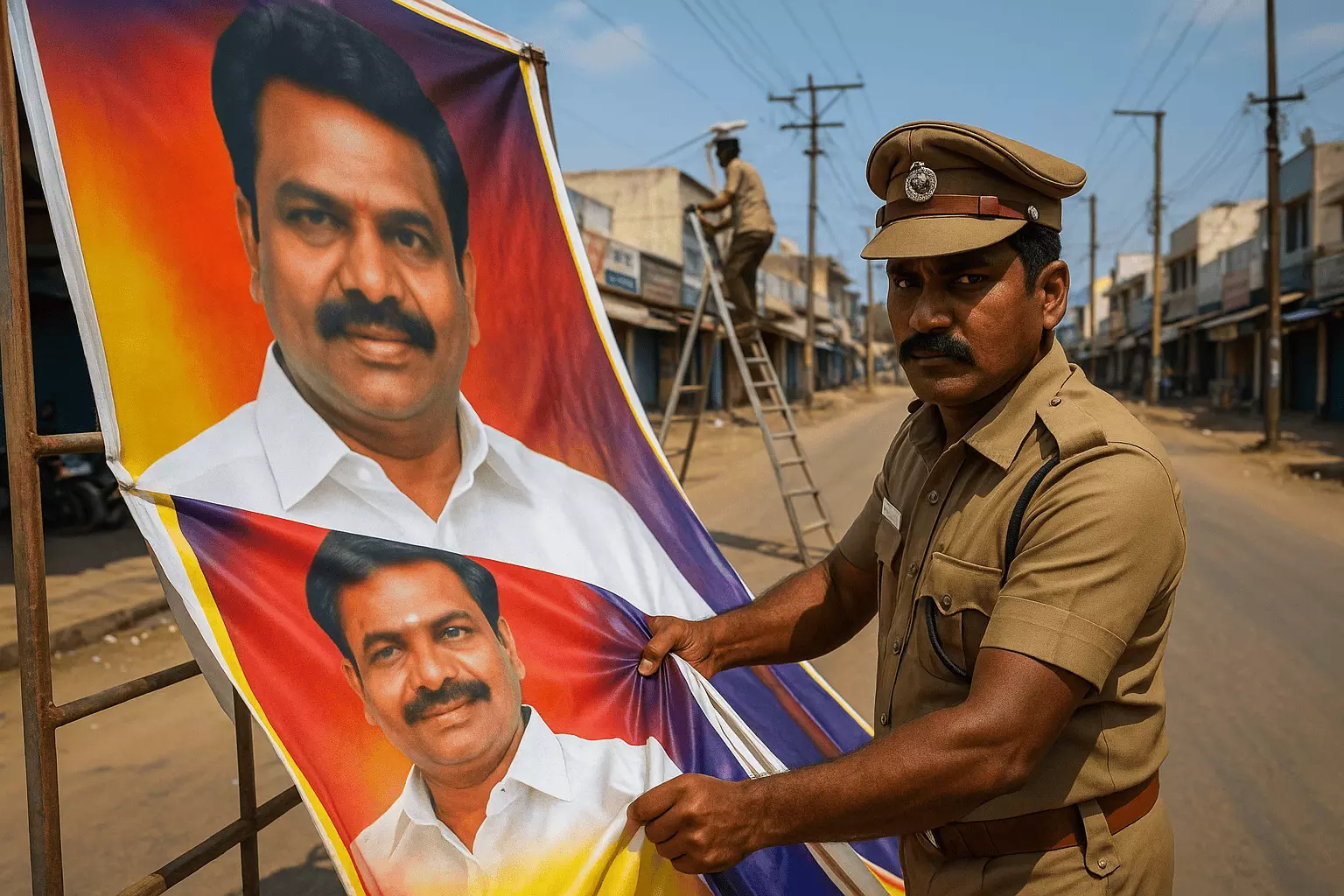 பாதுகாப்பு முக்கியம் – அனுமதி இல்லாமல் பேனர் வைத்த நபர் கைது பாதுகாப்பு முக்கியம் – அனுமதி இல்லாமல் பேனர் வைத்த நபர் கைது