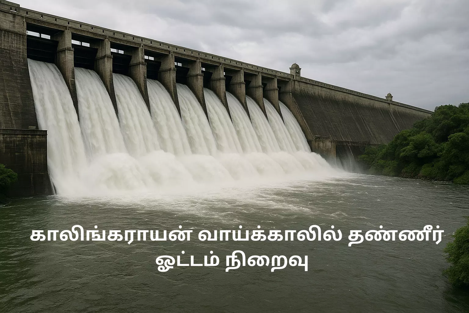 காலிங்கராயன் வாய்க்காலில் தண்ணீர் ஓட்டம் நிறைவு காலிங்கராயன் வாய்க்காலில் தண்ணீர் ஓட்டம் நிறைவு