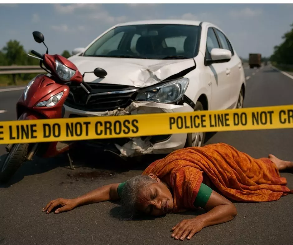 மொபட் மீது கார் மோதி படுகாயம் அடைந்த பெண் பலி மொபட் மீது கார் மோதி படுகாயம் அடைந்த பெண் பலி