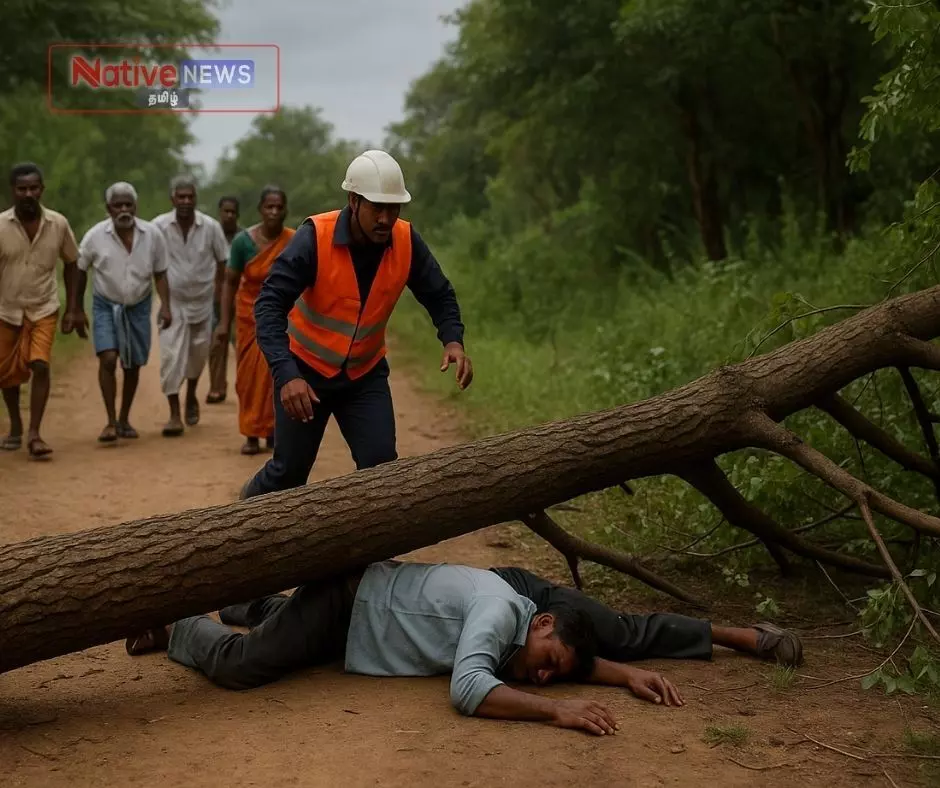 மழைக்கு மரத்தடியில் ஒதிங்கியவர் மீது, மரம் விழுந்து உயிரிழந்தார் மழைக்கு மரத்தடியில் ஒதிங்கியவர் மீது, மரம் விழுந்து உயிரிழந்தார்