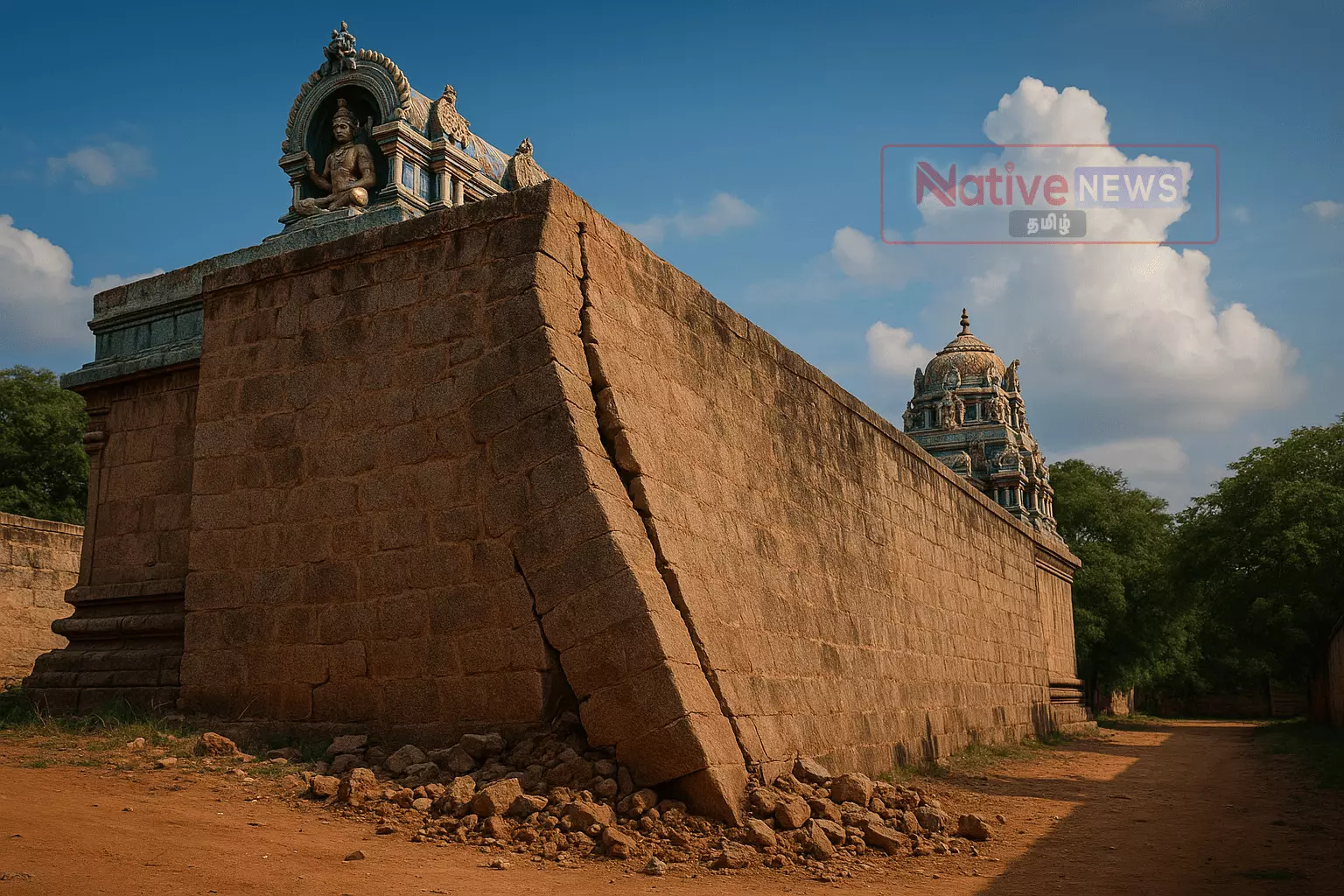 திருச்செங்கோடு கைலாசநாதர் கோவில் சுவர் இடியும் அபாயம் – அதிகாரிகள் நேரடி ஆய்வு திருச்செங்கோடு கைலாசநாதர் கோவில் சுவர் இடியும் அபாயம் – அதிகாரிகள் நேரடி ஆய்வு