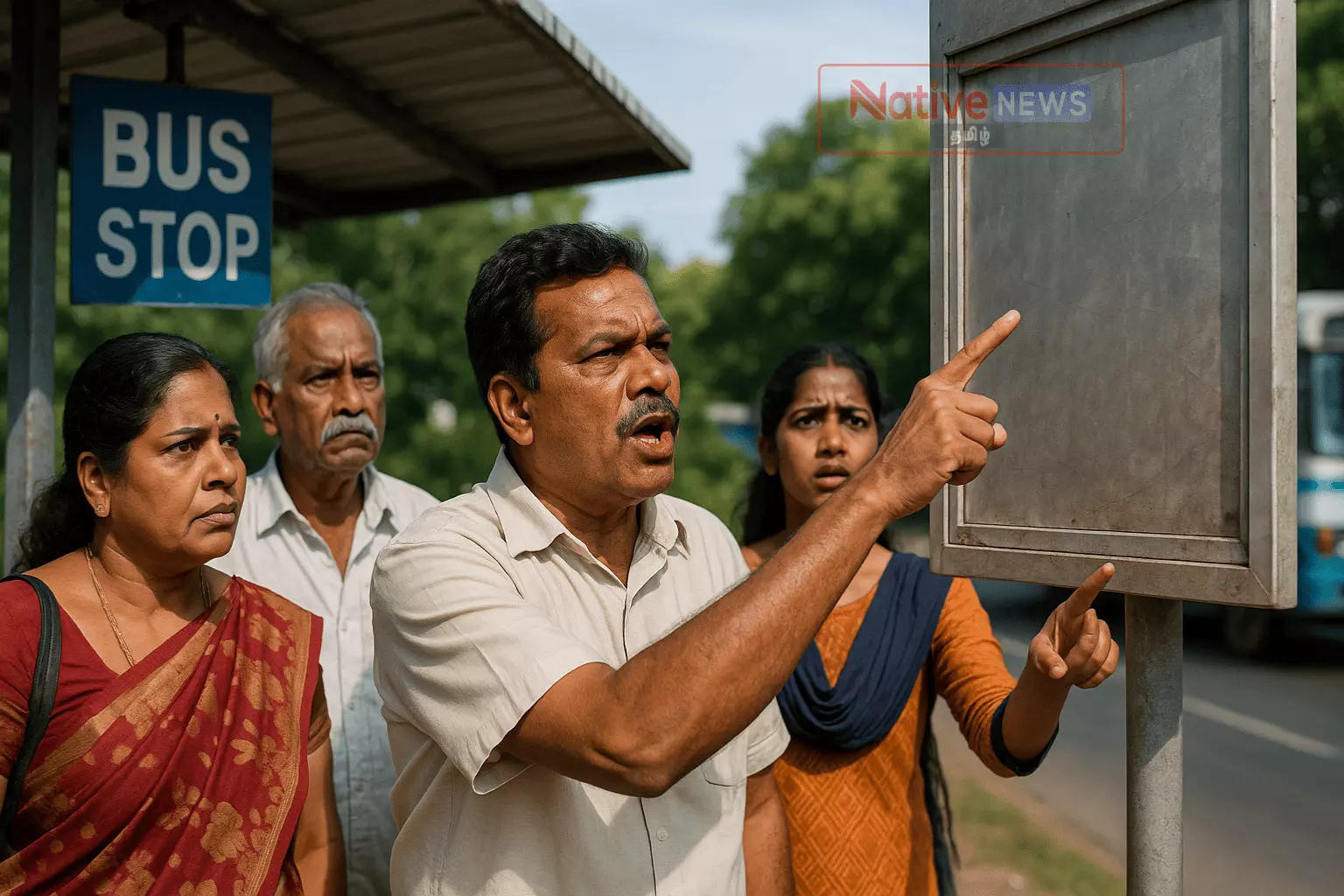பஸ் நிறுத்தத்தில் நேரம் தெரியாத சூழல் - கால அட்டவணை வைக்க மக்கள் கோரிக்கை பஸ் நிறுத்தத்தில் நேரம் தெரியாத சூழல் - கால அட்டவணை வைக்க மக்கள் கோரிக்கை
