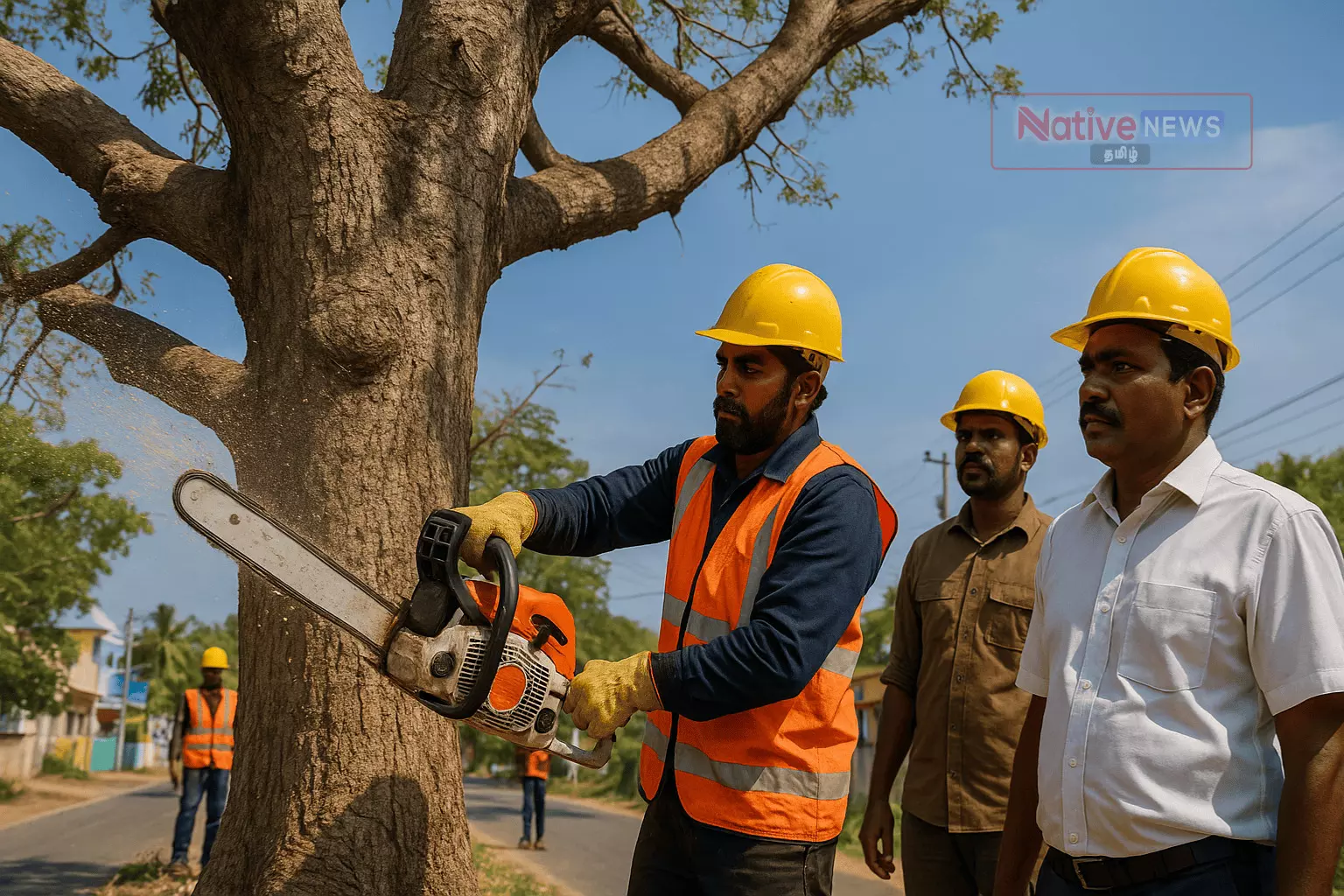 விபத்து அபாயம் நீங்கியது – ஆபத்தான மரங்கள் அகற்றும் பணி தீவிரம் விபத்து அபாயம் நீங்கியது – ஆபத்தான மரங்கள் அகற்றும் பணி தீவிரம்