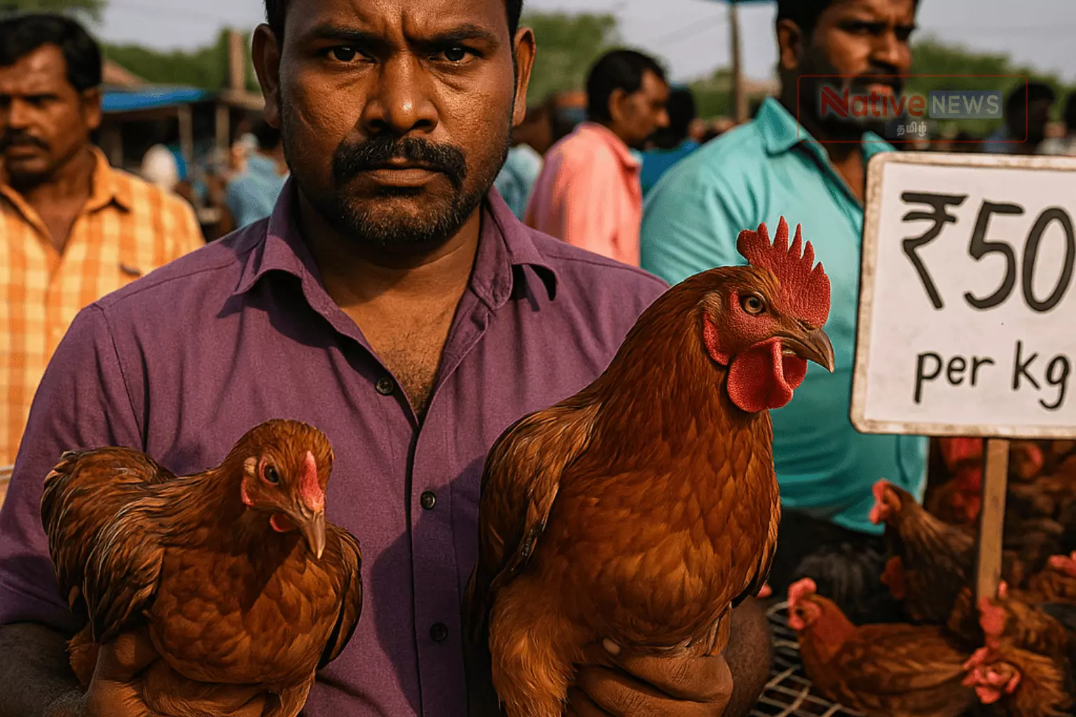 நாட்டுக்கோழி விலை திடீர் வீழ்ச்சி – விவசாயிகள் அதிர்ச்சி நாட்டுக்கோழி விலை திடீர் வீழ்ச்சி – விவசாயிகள் அதிர்ச்சி