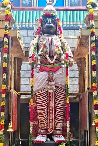 சித்திரா பவுர்ணமியை முன்னிட்டு நாமக்கல் ஆஞ்சநேயருக்கு முத்து அங்கி அலங்காரம் சித்திரா பவுர்ணமியை முன்னிட்டு நாமக்கல் ஆஞ்சநேயருக்கு முத்து அங்கி அலங்காரம்