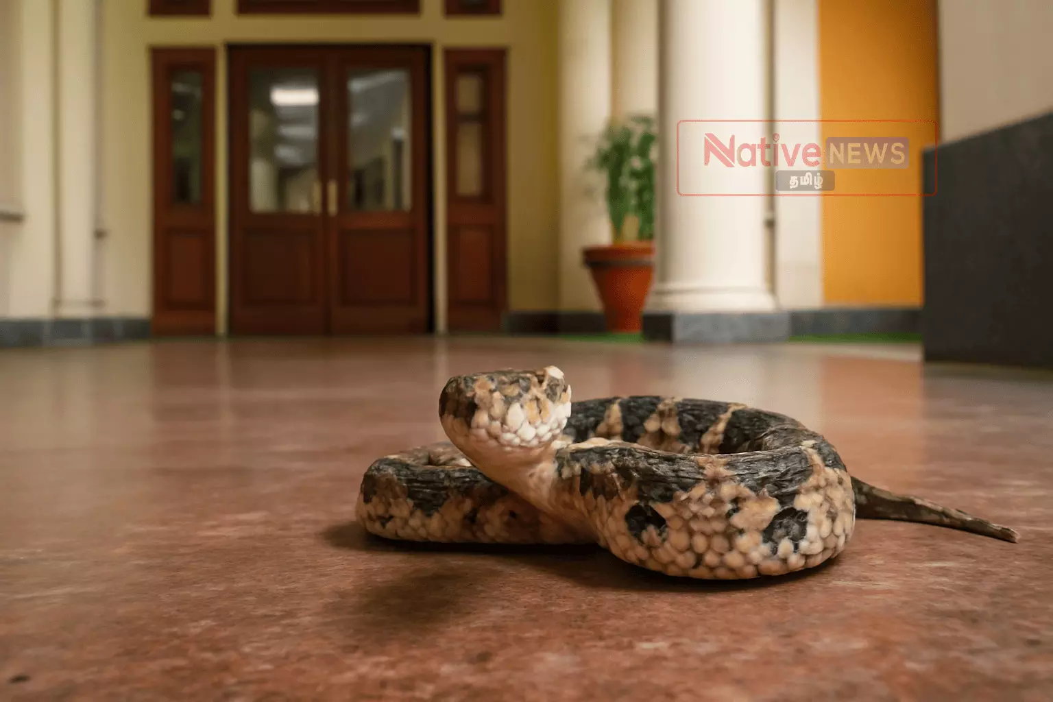 நாமக்கல் கலெக்டர் ஆபீசில் நச்சுப் பாம்பு – அதிகாரிகள் அதிர்ச்சி நாமக்கல் கலெக்டர் ஆபீசில் நச்சுப் பாம்பு – அதிகாரிகள் அதிர்ச்சி