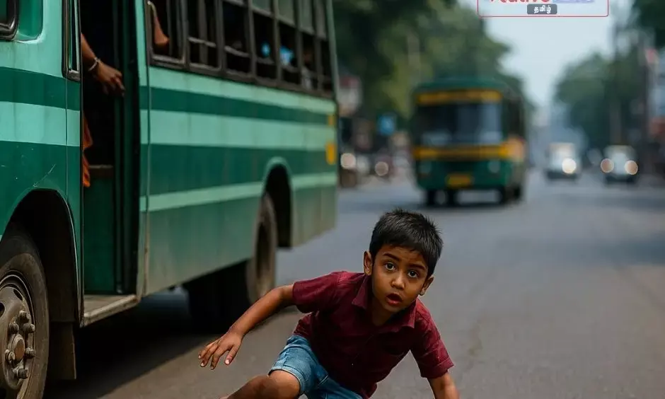 சேலத்தில் ஓடும் பஸ்சில் இருந்து 9 மாதக் குழந்தை விழுந்து உயிரிழப்பு -  டிரைவர், கண்டக்டர் பணிநீக்கம்!