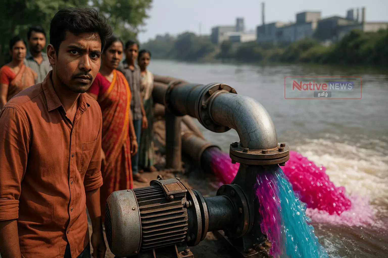 சாயக்கழிவுநீர் மோட்டார் மூலம் வெளியேற்றம் – மக்கள் எதிர்பார்ப்பு சாயக்கழிவுநீர் மோட்டார் மூலம் வெளியேற்றம் – மக்கள் எதிர்பார்ப்பு