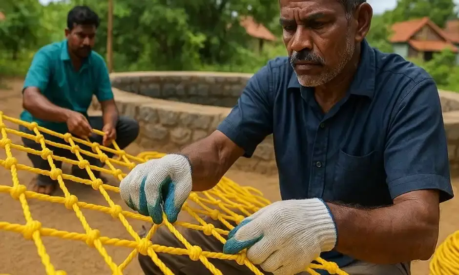 பொதுமக்களின் பாதுகாப்புக்காக புதிய மீட்பு சாதனம் - புதிய நைலான் கயிறு வலை தயாரிப்பு!