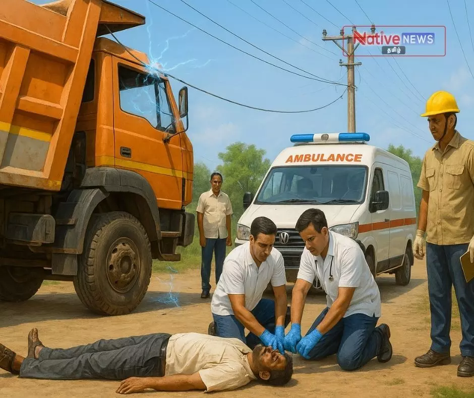 ஈரோட்டில் மின்சாரம் தாக்கி டிரைவர் உயிரிழப்பு ஈரோட்டில் மின்சாரம் தாக்கி டிரைவர் உயிரிழப்பு