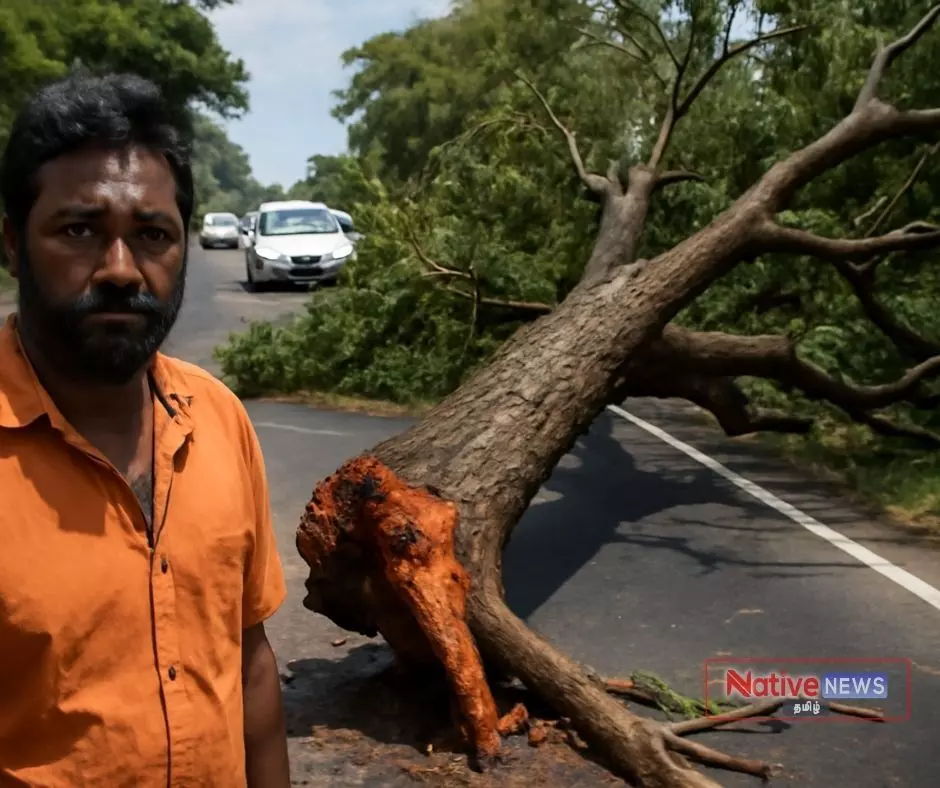 தேசிய நெடுஞ்சாலையில் மரம் விழுந்து பரபரப்பு - அதிர்ச்சியில் பயணிகள்! தேசிய நெடுஞ்சாலையில் மரம் விழுந்து பரபரப்பு - அதிர்ச்சியில் பயணிகள்!