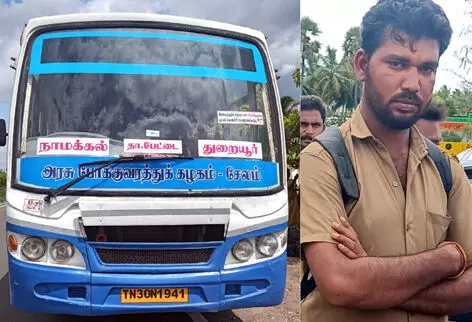 நாமக்கல்லில் குடிபோதையில் அரசு பஸ் ஓட்டிய டிரைவர் போலீசில் ஒப்படைப்பு நாமக்கல்லில் குடிபோதையில் அரசு பஸ் ஓட்டிய டிரைவர் போலீசில் ஒப்படைப்பு